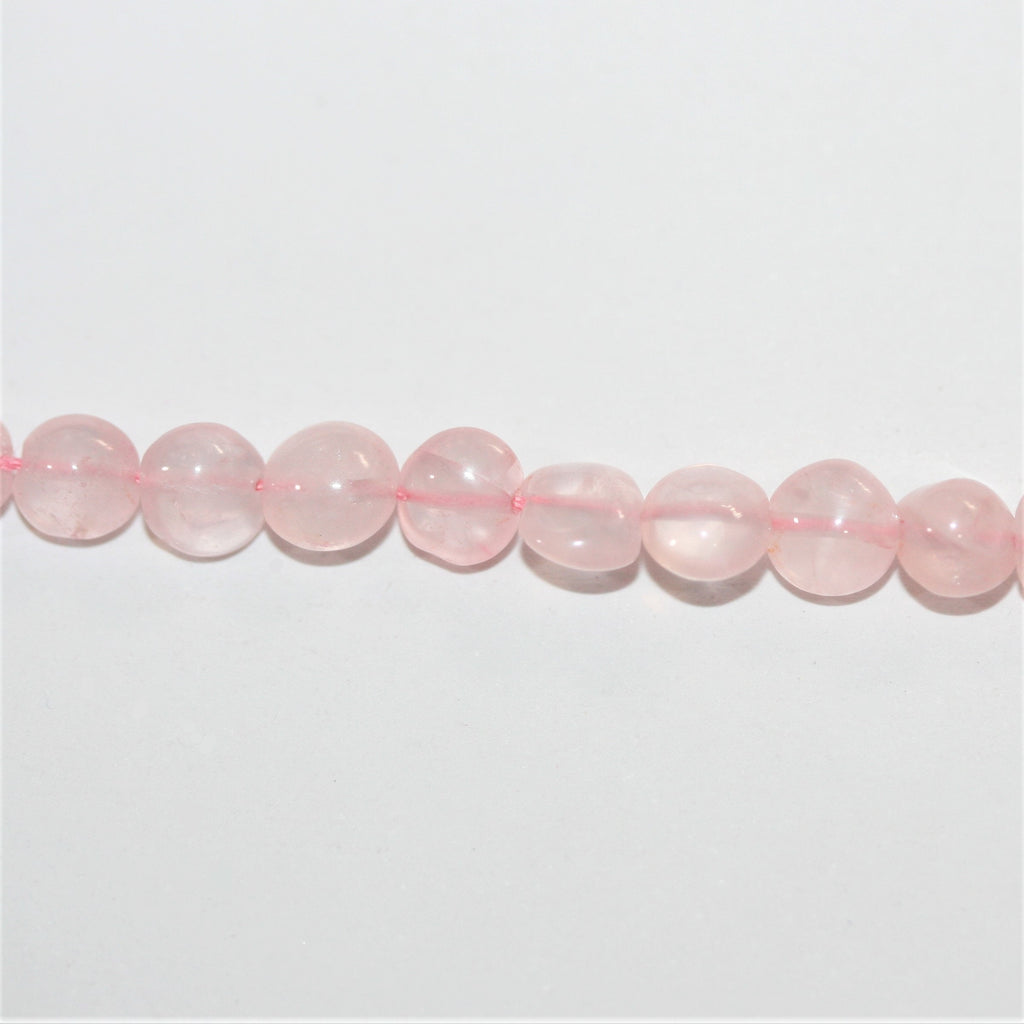 Perles rondes lisses en quartz rose St de 14 pouces, 5 mm - Brin de 37 cm.