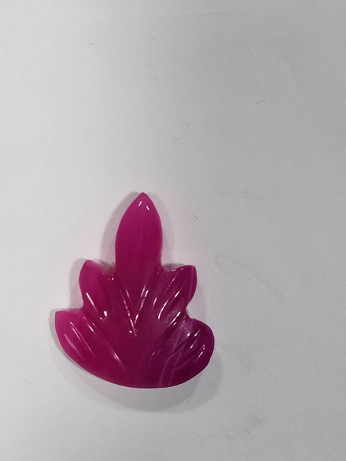1 Matching Pair Fuchsia Agate Leaf (2 Pieces ) 23x18mm