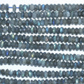 Perles rondelles à facettes en labradorite de Saint-Labrador, 15 pouces (8 x 4 mm) - Fil de 40 cm