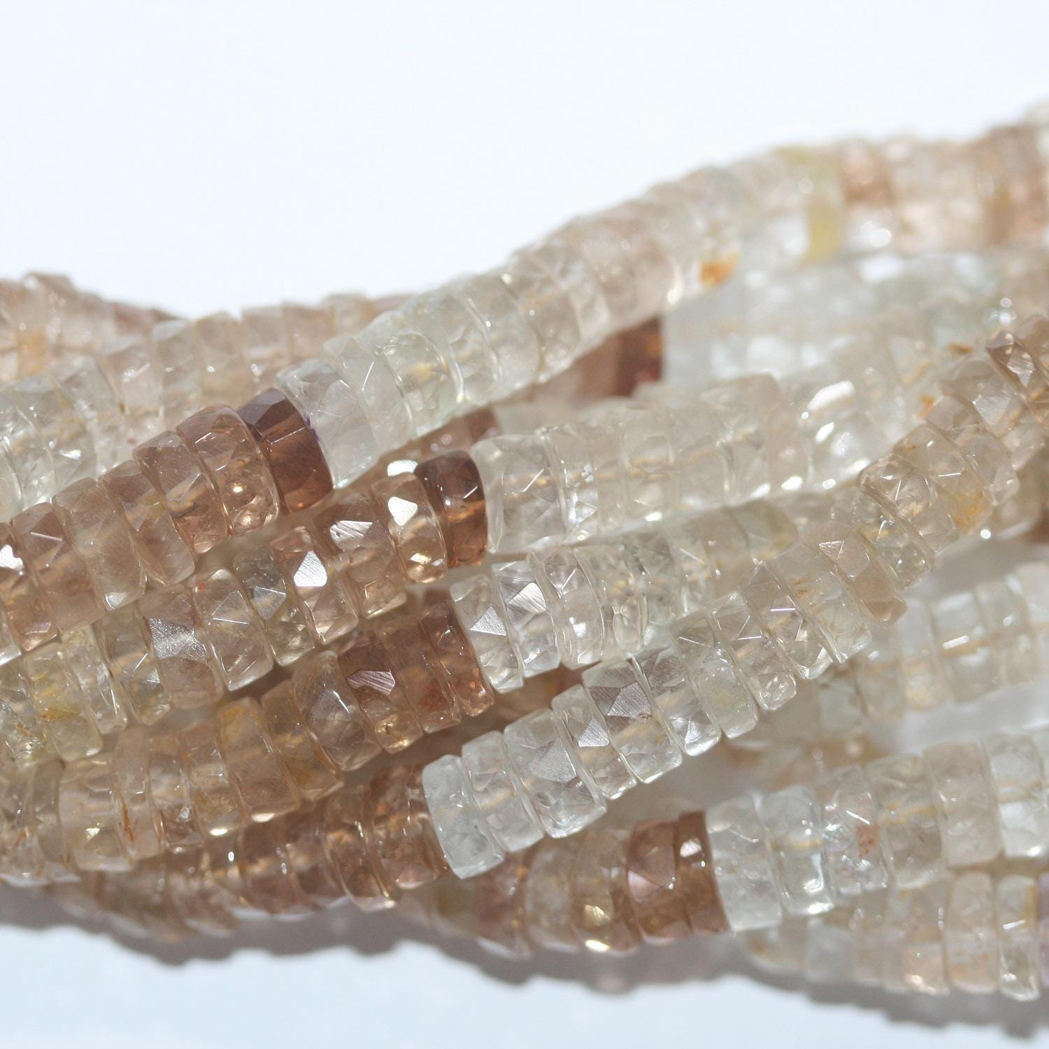 Cuentas de disco facetadas de topacio imperial de 16" (6 x 2 mm) - Hilo de 40 mm - Artículo 14945