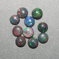 Ethiopian Black Opal Lot Round Cabochon 5mm. (10pcs)  -Gemstone Parcels-Loose Stones Wholesale Price