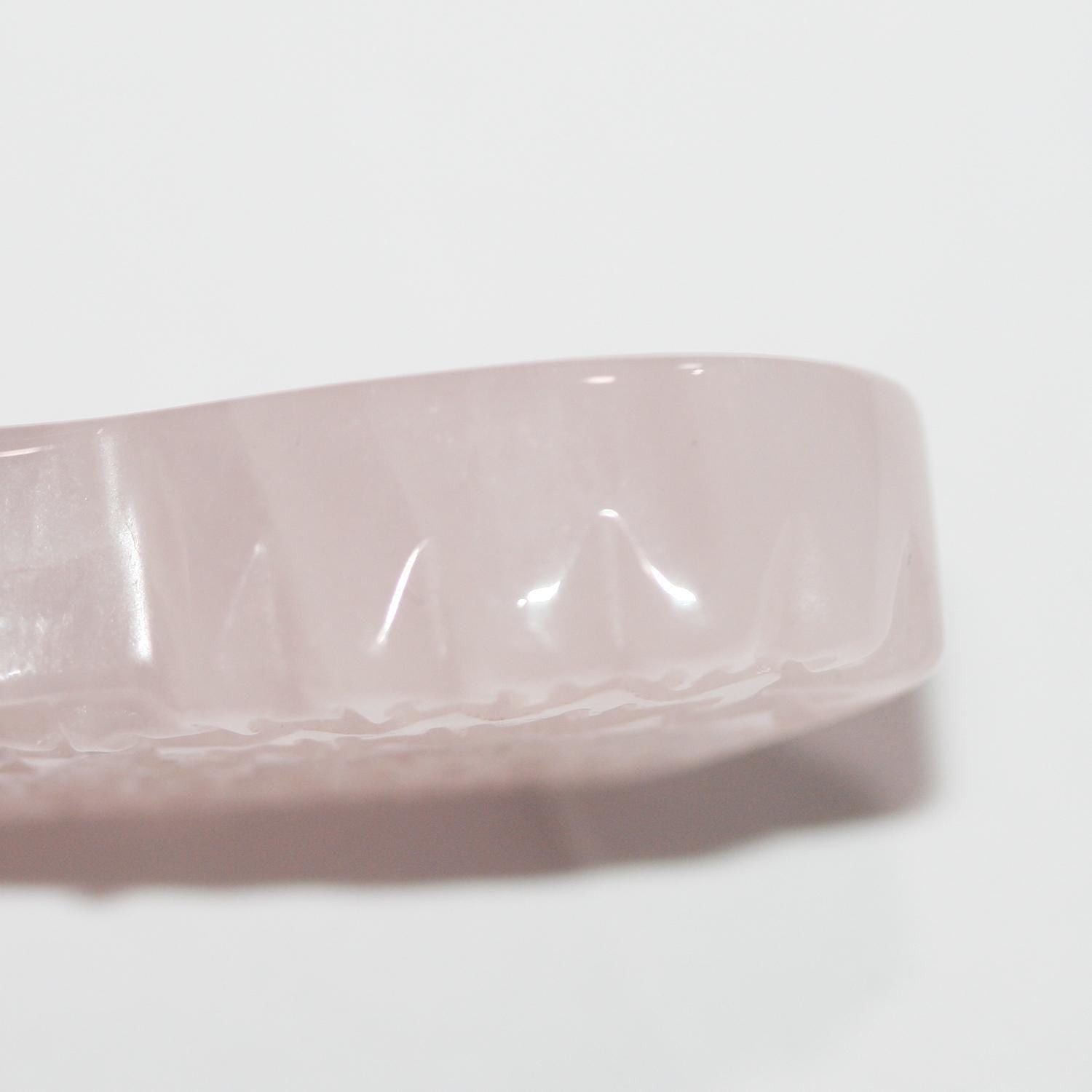 Pendentif aile en quartz rose 58x20mm