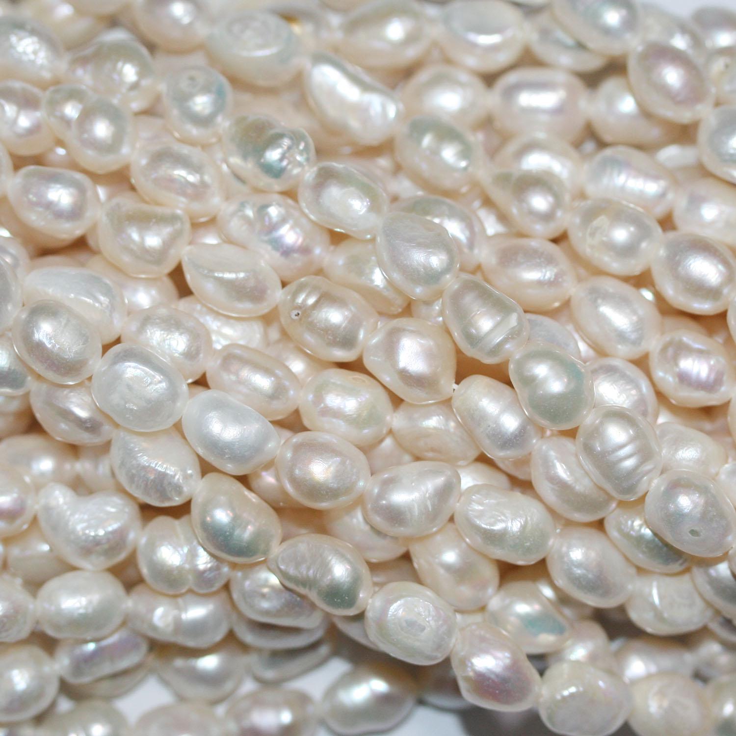13" St Freshwater Baroque Pearl 8-9mm.Approx.-Strand 34cm  -Natural Pearls wholesale Prices