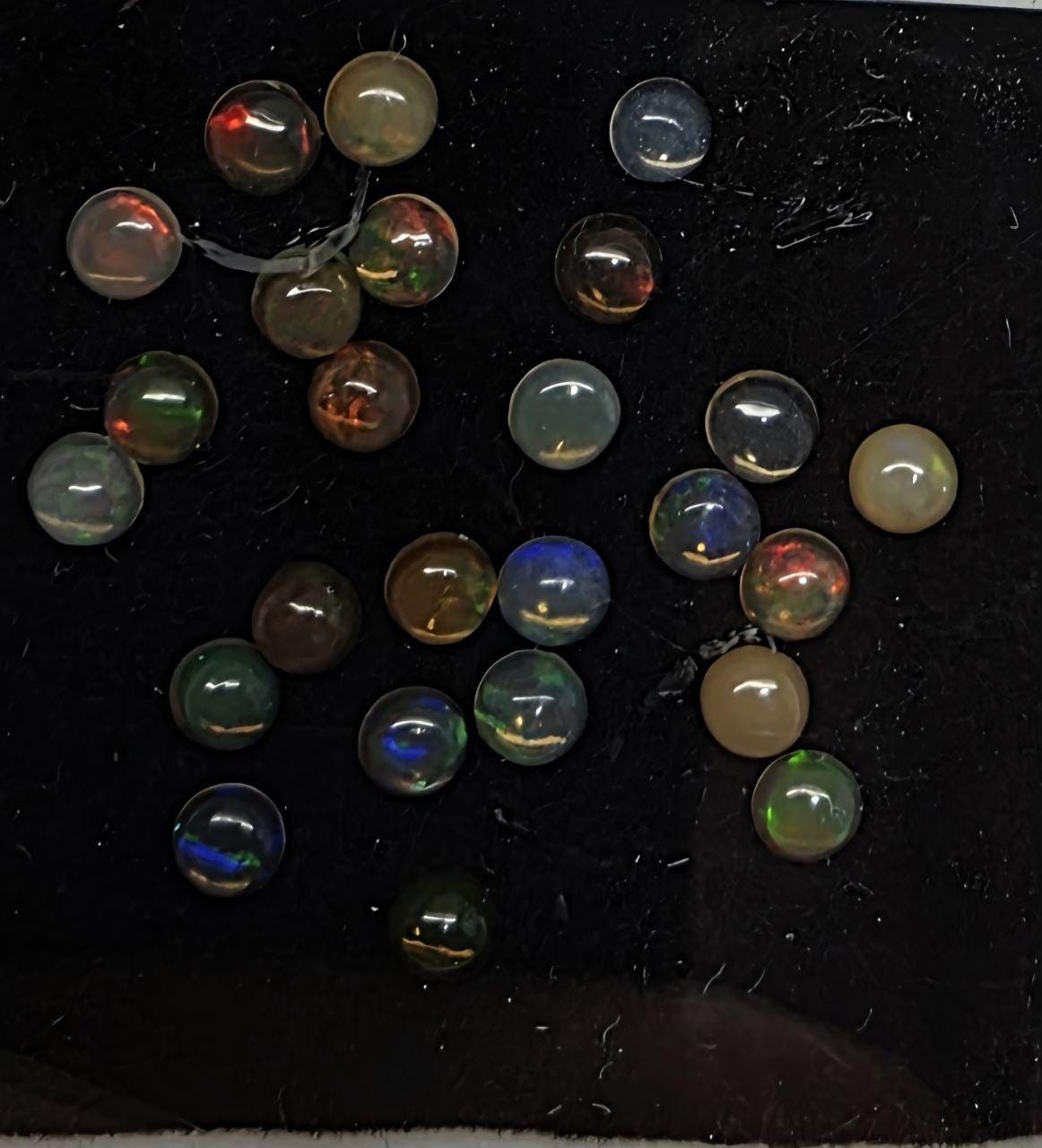 Ethiopian Opal Lot Round Cabochon 3mm. (25pcs)  -Gemstone Parcels-Loose Stones Wholesale Price