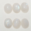 Lote de 6 cabujones ovalados de piedra lunar de 11 x 9 mm. (6 uds.)