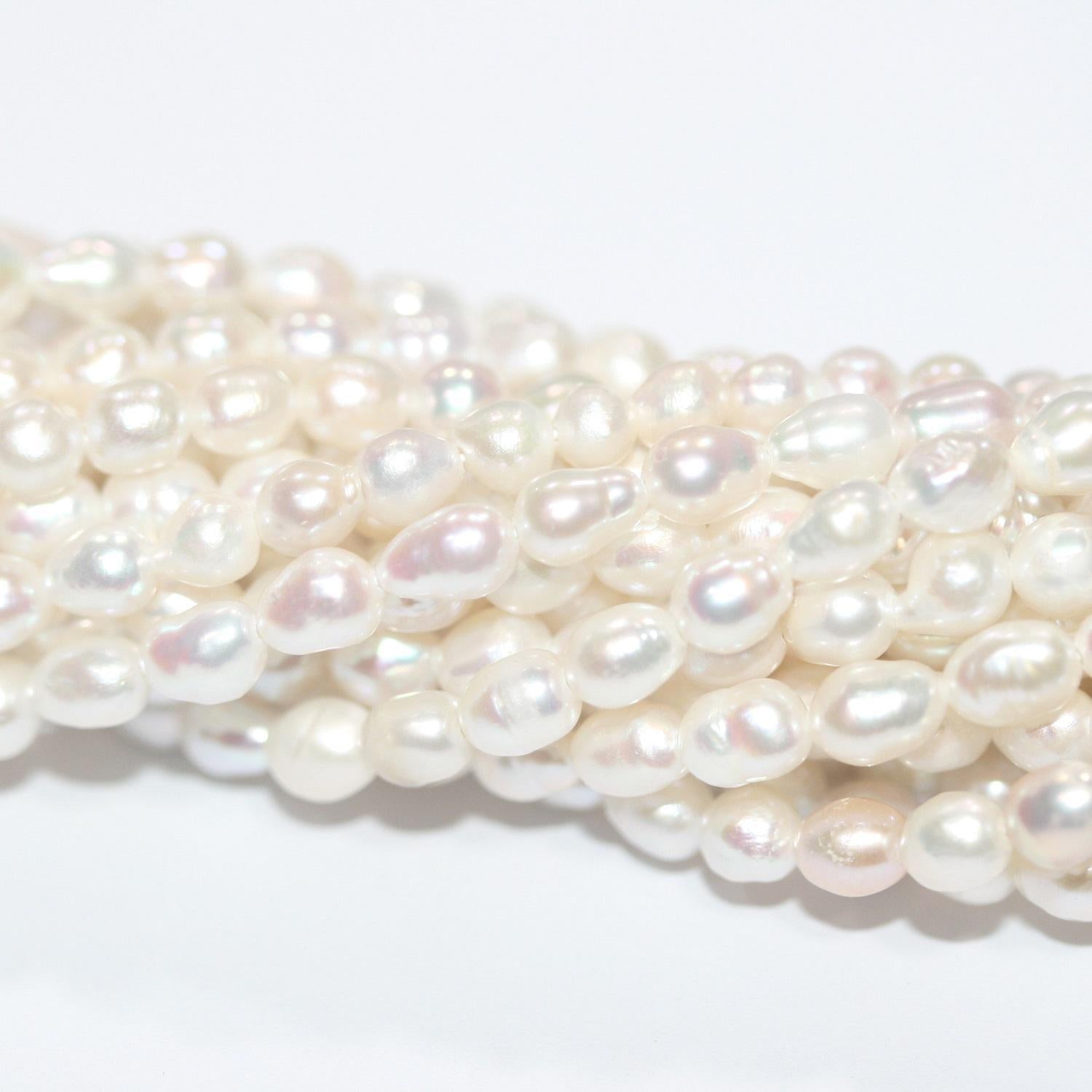 Perles baroques St de 15 pouces (4-4,5 mm) - Fil de 39 cm - Perles naturelles - Prix de gros