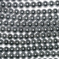 Cuentas redondas lisas de hematita plateada de 16" (v St), 6 mm (tira de 40 cm)