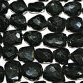 14" St Black Tourmaline Irregular Faceted Nugget 20-22mm. Approx.-Strand 37cm.