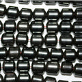Perles cylindriques lisses en hématite St de 16 pouces, 6 x 5 mm - Fil de 40 cm.