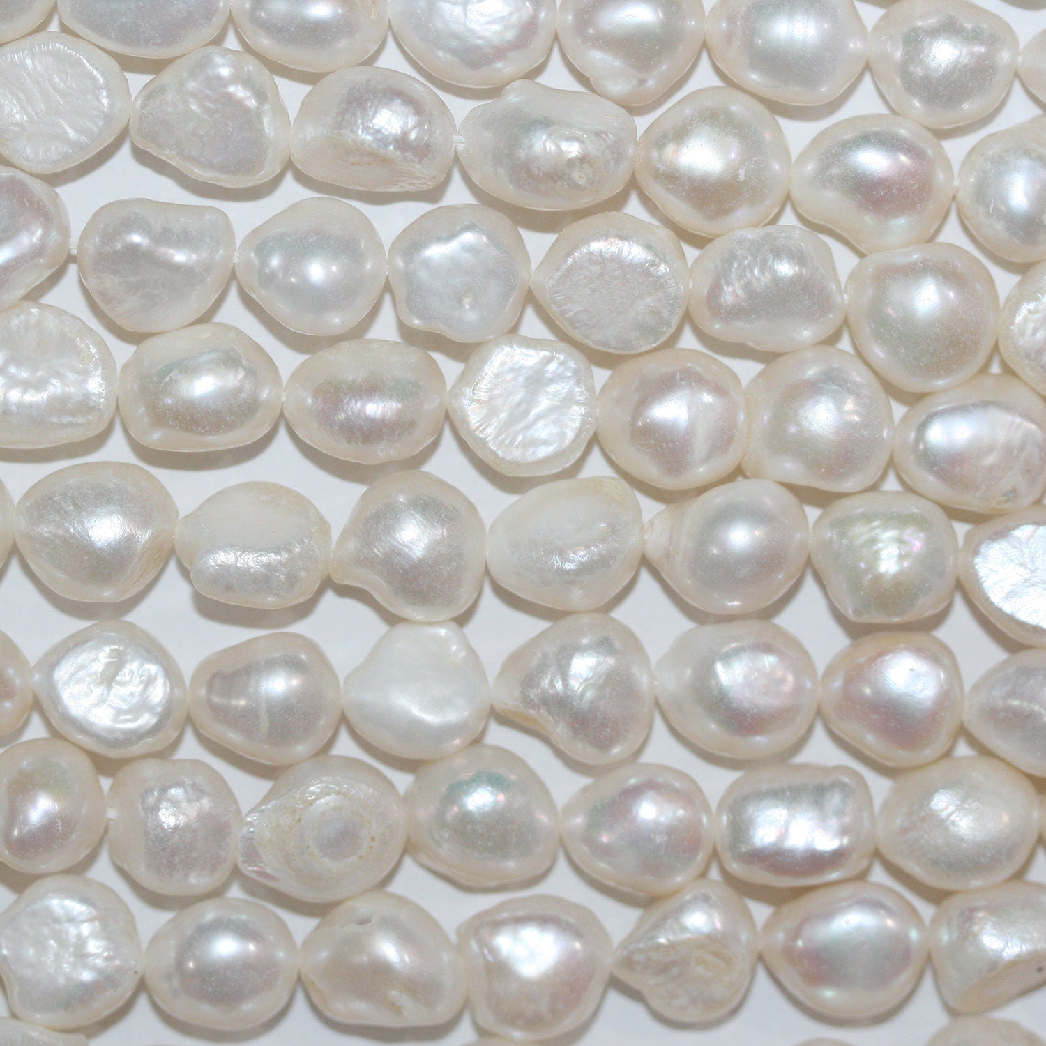 Perles baroques d'eau douce de 35,5 cm (14 pouces), 10-11 mm, rang de 36 cm (14 pouces) - Perles naturelles - Prix de gros