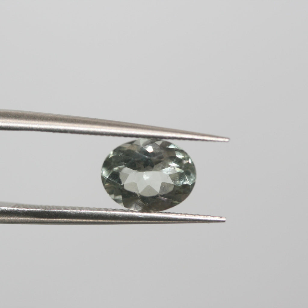 Lote de 4 piezas de prasiolita facetada ovalada de 9 x 7 mm (4 piezas) - Artículo 658LO