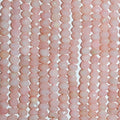 Perles rondelles à facettes en opale rose St, 14 pouces (35,5 cm), 3 x 2 mm environ. Longueur du fil : 37 cm.