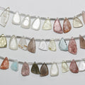 Cuentas de punta de lanza facetadas de múltiples piedras de 8" St 10x8 mm. Aprox. - Hilo de 21 cm.