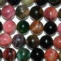 Cuentas redondas de turmalina de 16" (11-12 mm) - Hilo de 40 cm
