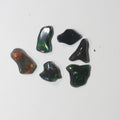 Lote de 6 piezas de ópalo negro etíope de forma irregular, de 8 a 10 mm (6 unidades) - Paquetes de piedras preciosas - Piedras sueltas al por mayor