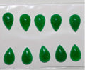 10Pcs Lot  Dyed Green Jade Drop Cabochon ( 10 Pcs ) 15x10mm