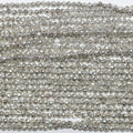 13" St. Silver Pyrite Faceted Round Beads 2mm.- Strand 34cm.