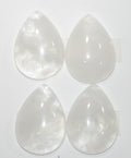 Lote de 4 cabujones de cuarzo cristal de roca lisos de 25 x 18 mm. (4 piezas).