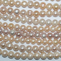 Perla redonda de agua dulce color salmón de 15" (11-12 mm) - Hilo de 39 cm - Perlas naturales - Precios al por mayor