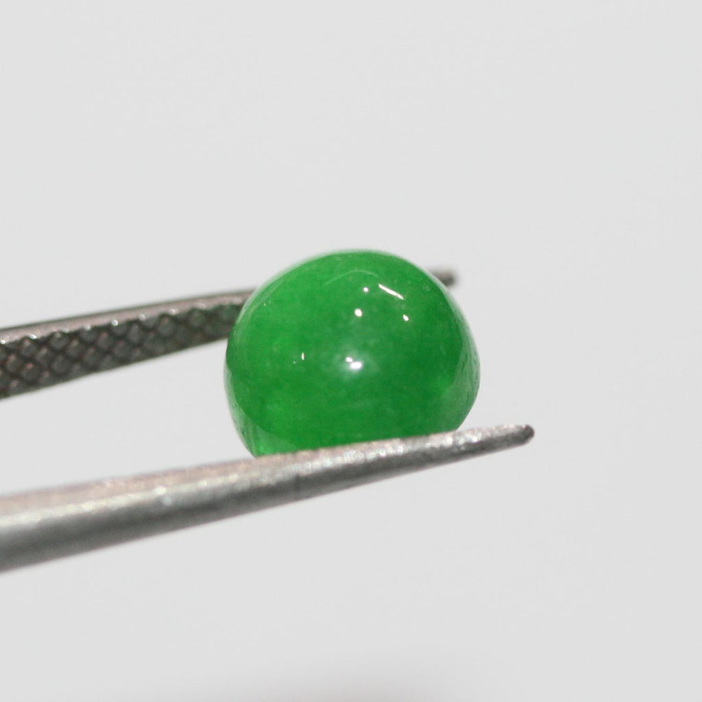 Lote de 4 cabujones redondos de jade verde (4 unidades) de 8 mm