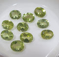 Lote de 10 unidades de peridoto olivino facetado de corte ovalado de 5 x 4 mm, color elegante, talla rara.