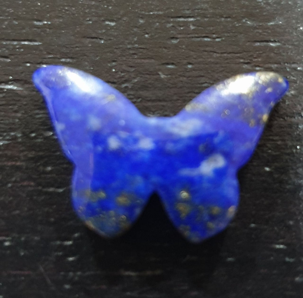 Colgante de mariposa de lapislázuli afgano azul real con pirita lazuli - Perforado en un lado - 18 x 12 mm - Artesanía de primera calidad