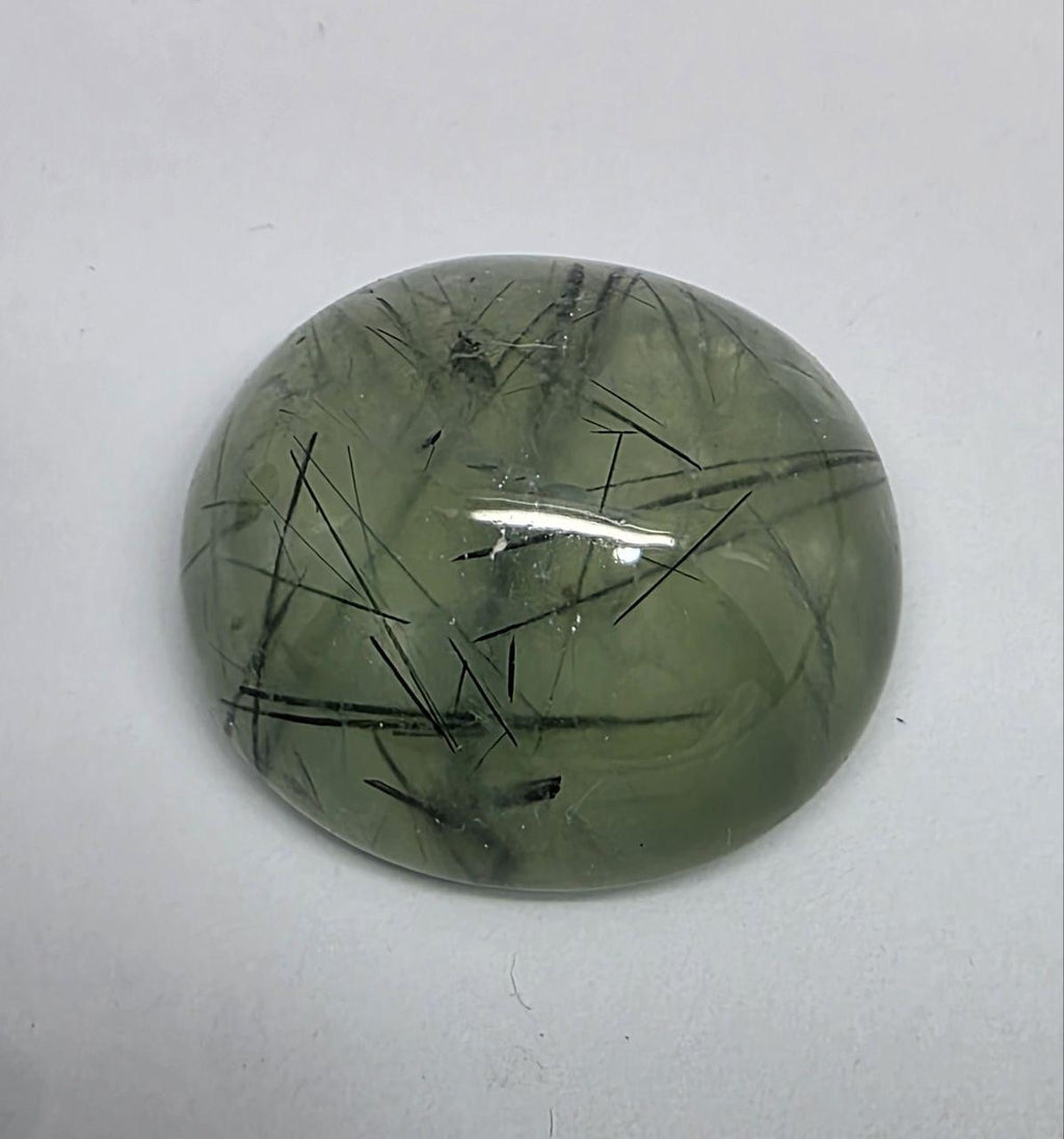 Big Prehnite Smooth Oval Cabochon 24.4x21.16mm.-(51.5ct)