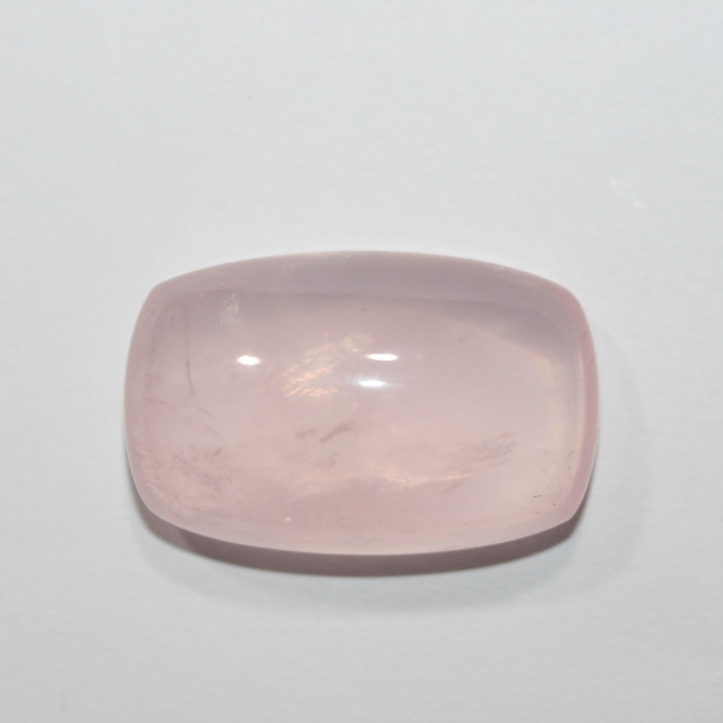 Gros cabochon rectangulaire lisse en quartz rose, 29 x 18,5 mm (46,11 ct).