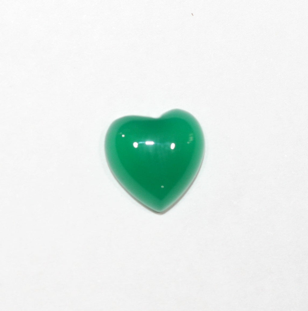10Pcs Lot Green Agate Heart Cabochon 10mm.(10 Pcs )