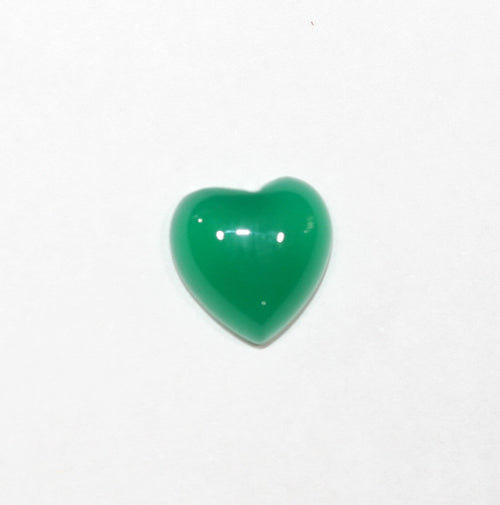 Lot de 10 cabochons en agate verte en forme de cœur, 10 mm.