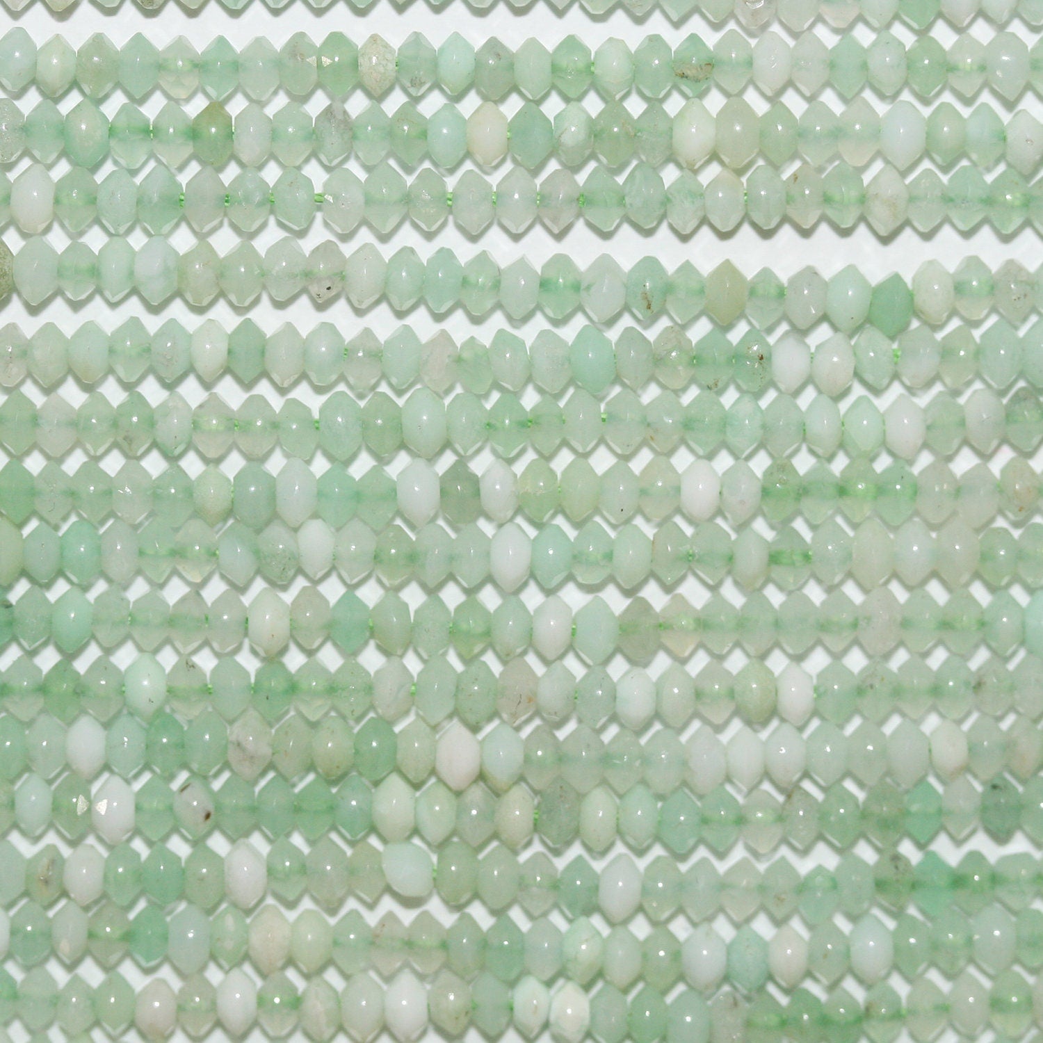 Cuentas redondas facetadas de ópalo peruano de 16" de St. 3 x 2 mm - Hilo de 40 cm.