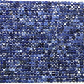 Perles cubiques à facettes en sodalite 2 mm - Fil de 39 cm - Réf. 13060