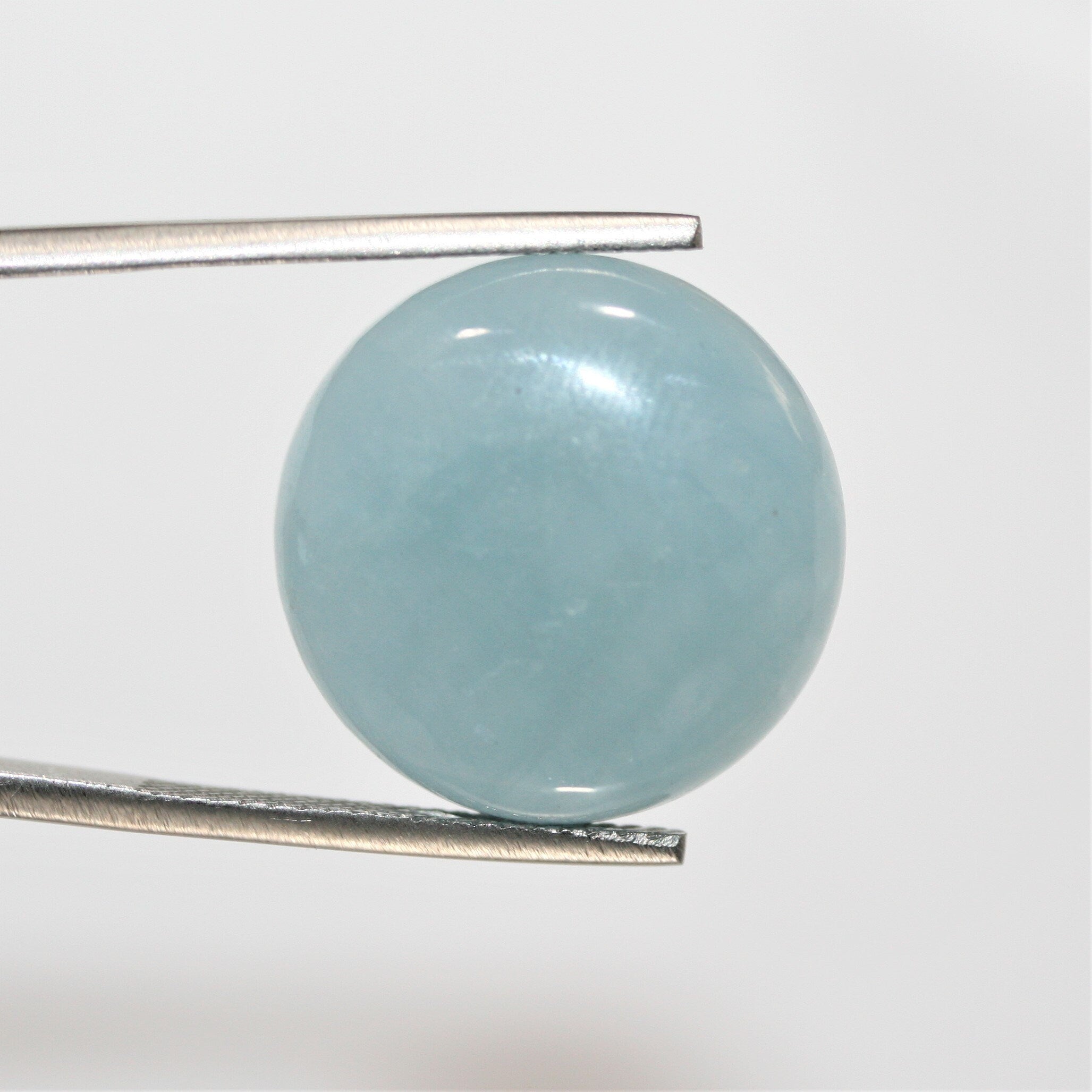 Aquamarine Smooth Round Cabochon 20mm. (2 pieces).