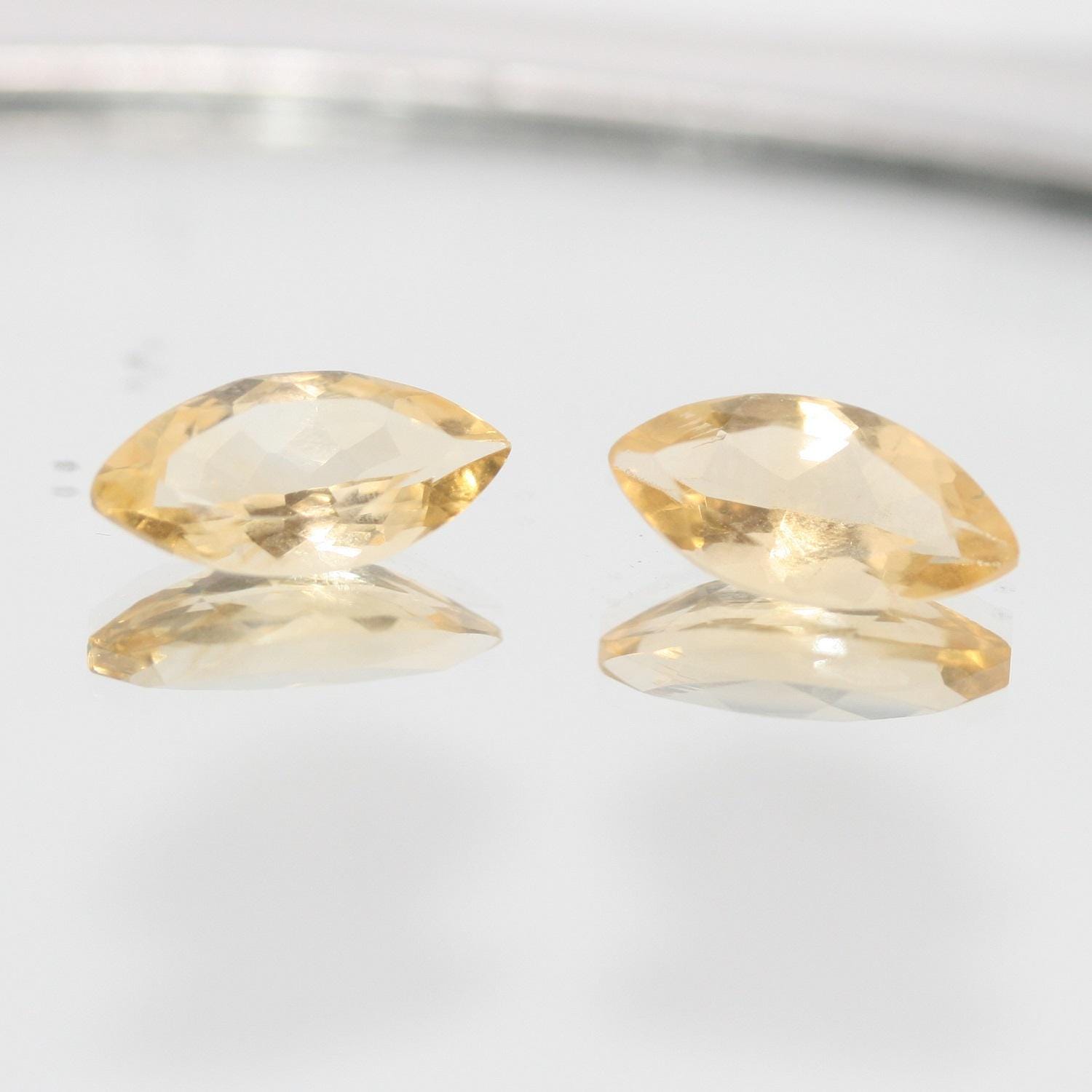 Lote de 2 piezas de citrino facetado marquesa de 14 x 7 mm (2 piezas) - Artículo 635LO