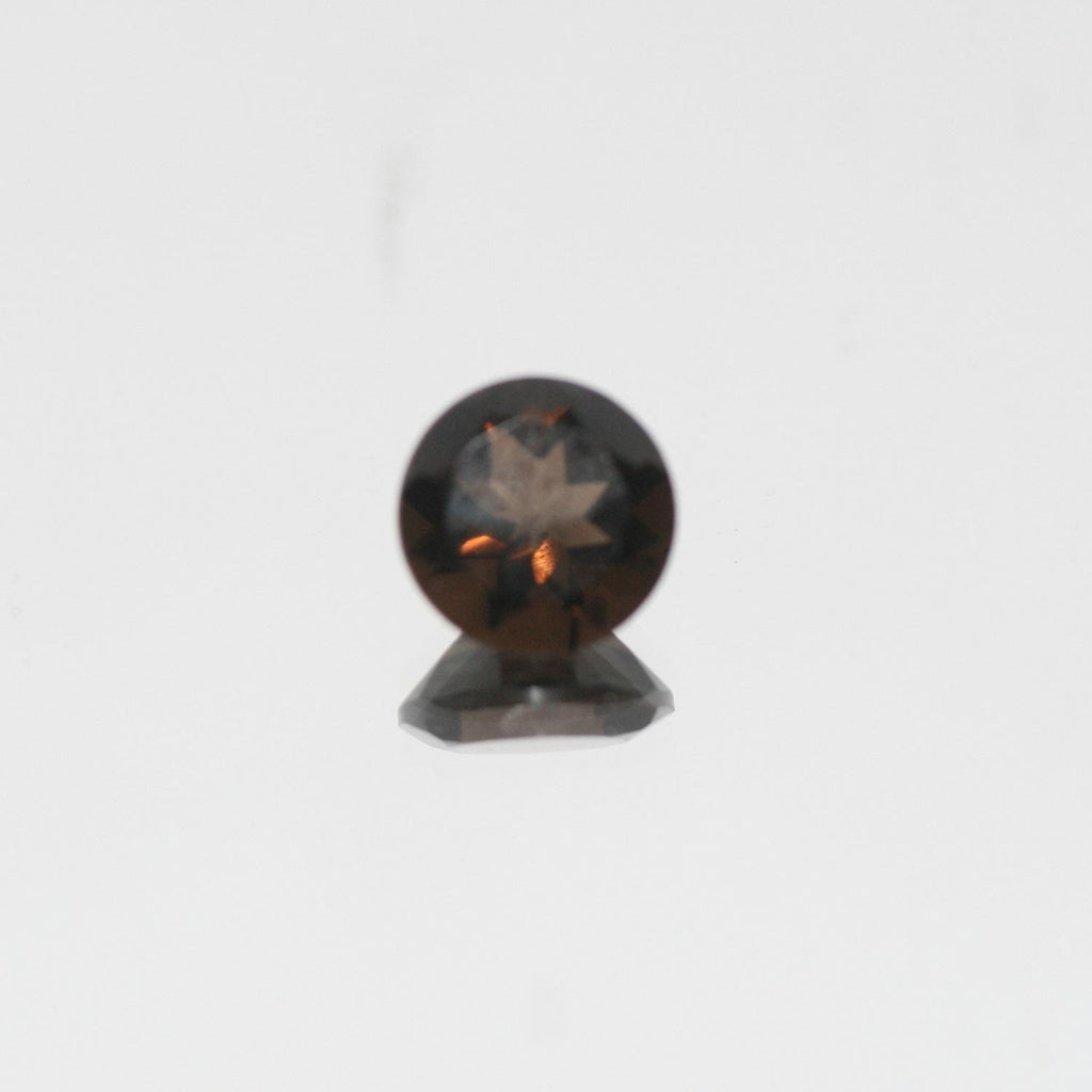 Lote de 12 cuentas redondas facetadas de cuarzo ahumado de 8 mm.