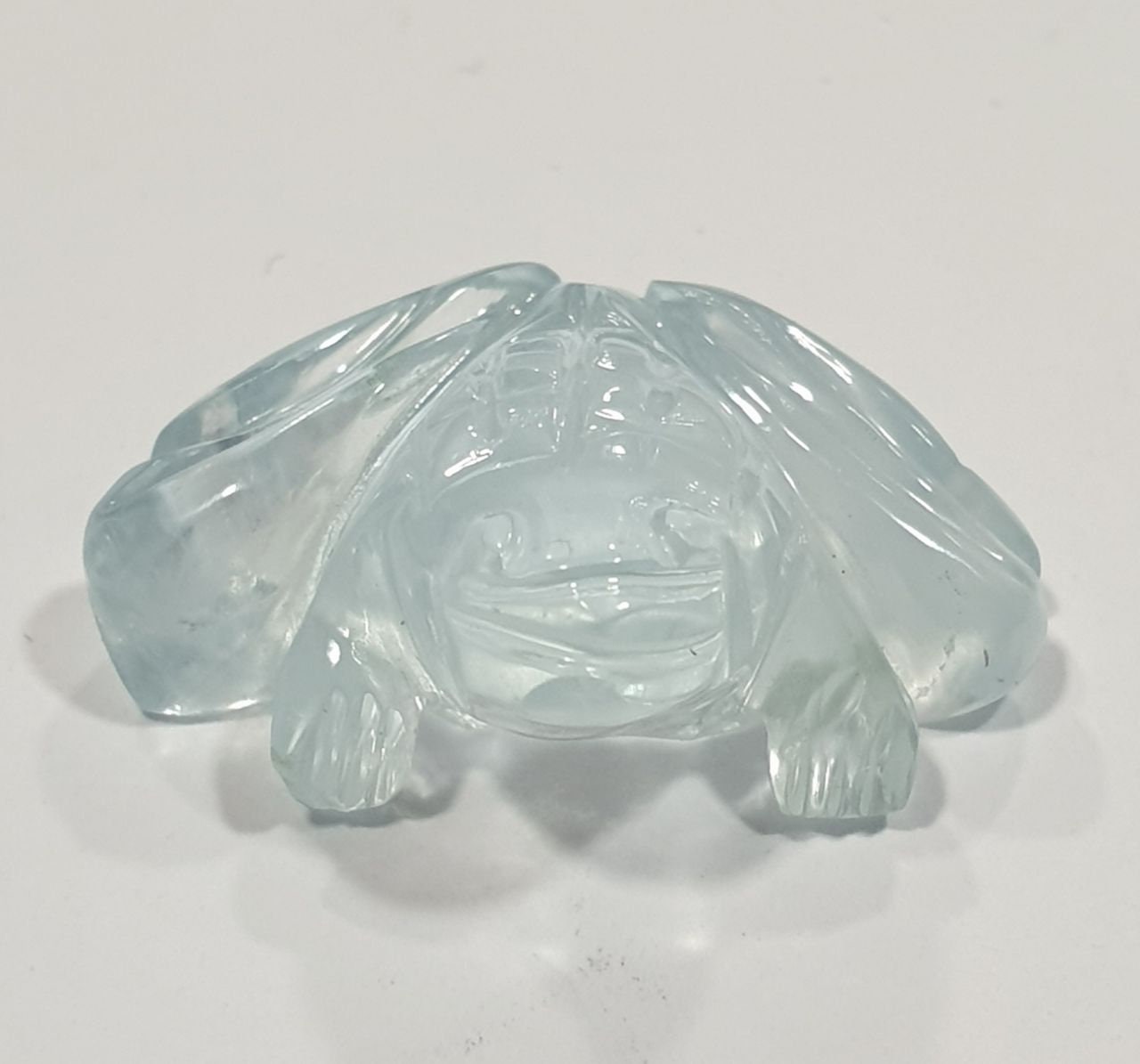UNIQUE Carved Aquamarine Frog 24.4x18mm. One Of A kind Carving-Natural Stones-Healing Positive Power-One Of A Kind
