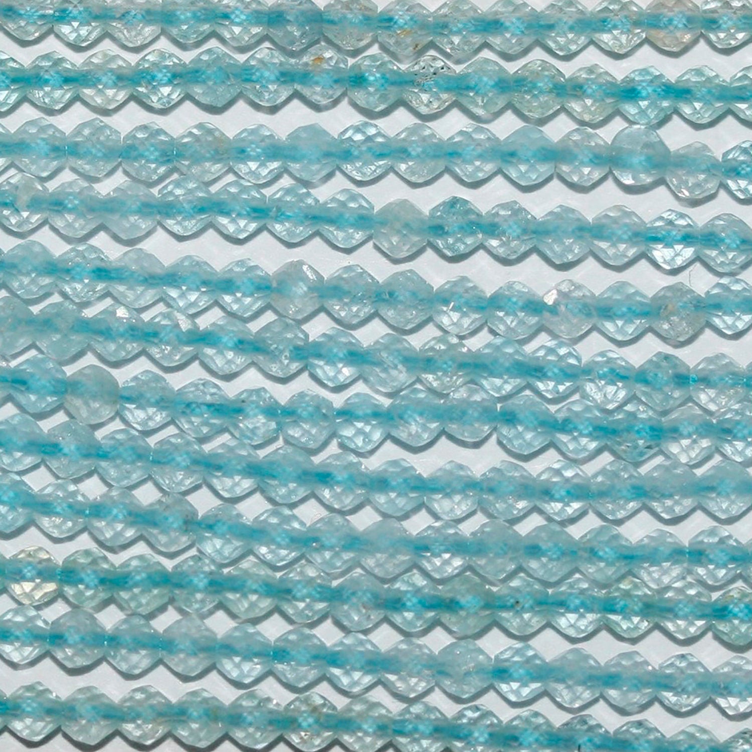 13" St Blue Topaz Faceted Round Beads 2.5mm.-Strand 33cm