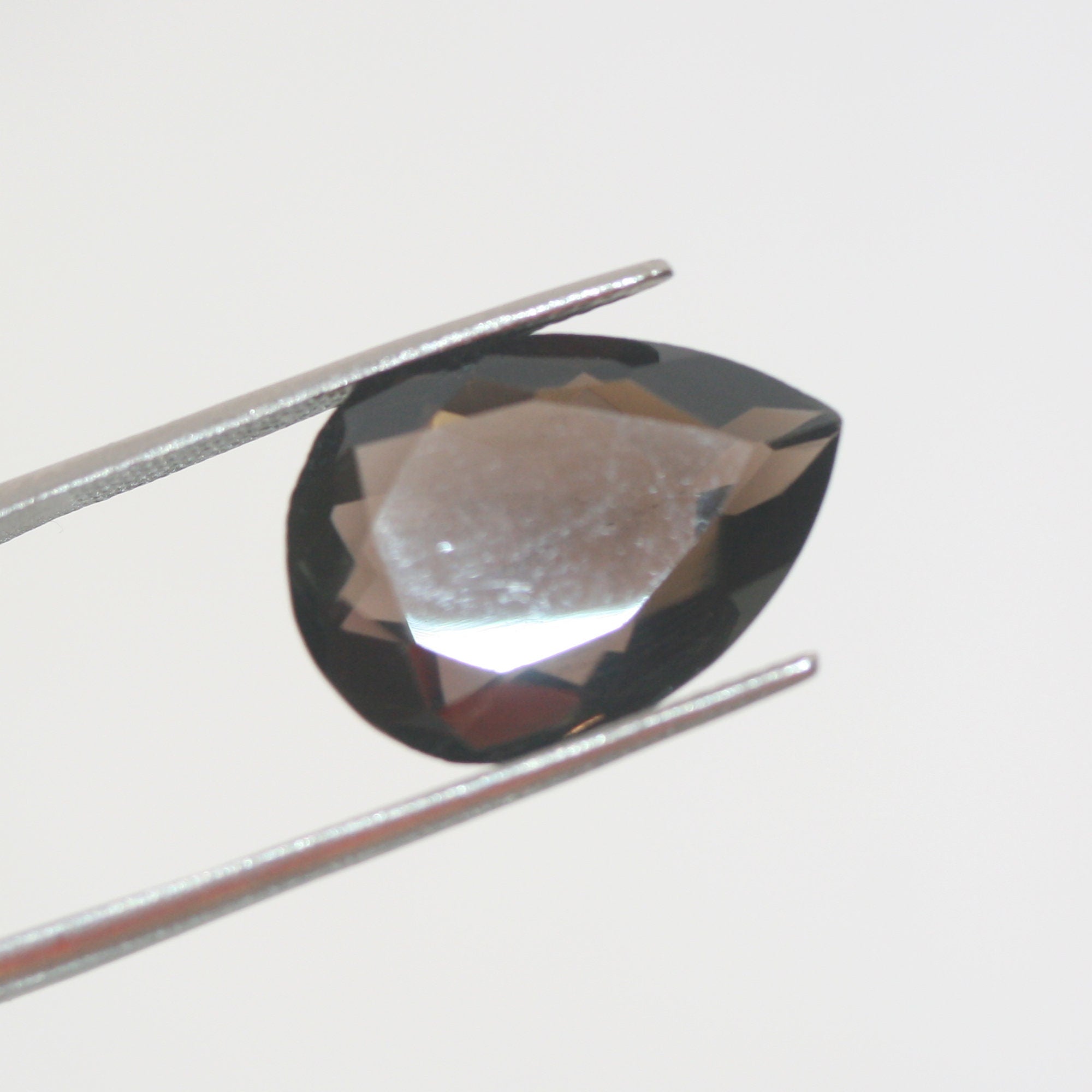 Quartz fumé naturel facetté en forme de goutte, 18,3 x 13,2 mm (10 ct), pierre taillée pour la joaillerie