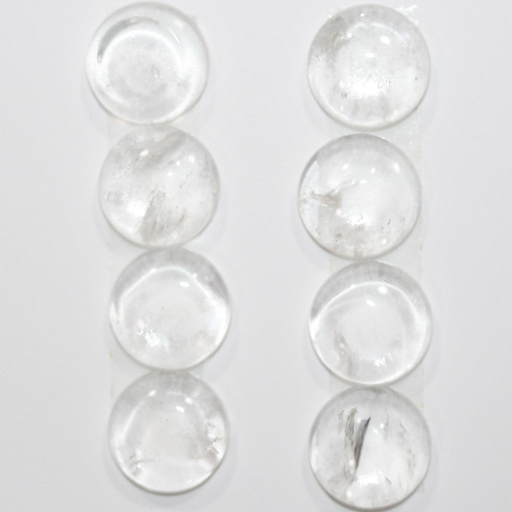 Rock Crystal Quartz Smooth Round Cabochon 12mm. (8 Pieces).