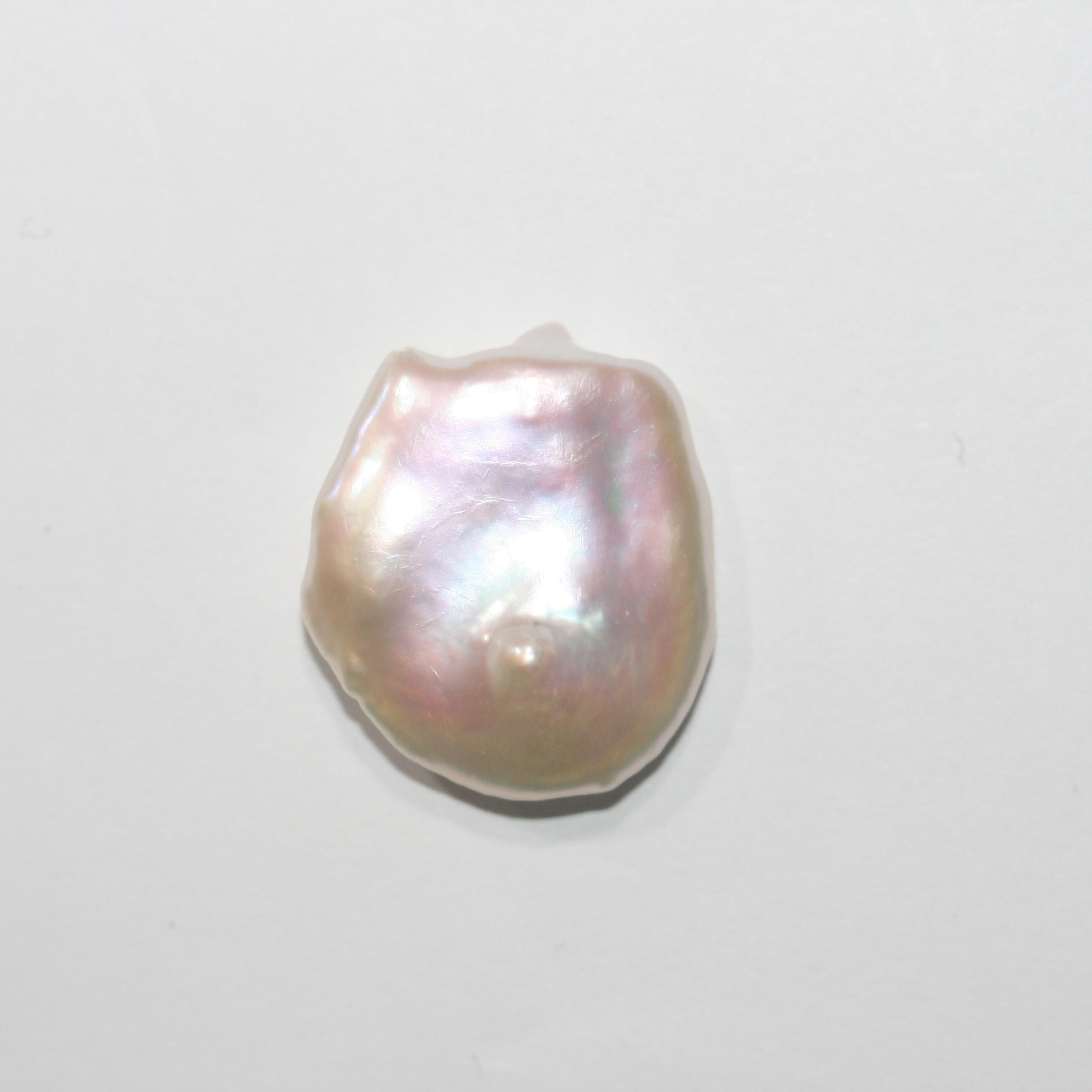 Perle Keshi d'eau douce non percée, qualité AAA, gros calibre, 20,5 x 18 mm. - Perle naturelle - Prix unitaire - Boucles d'oreilles en perles - À sertir