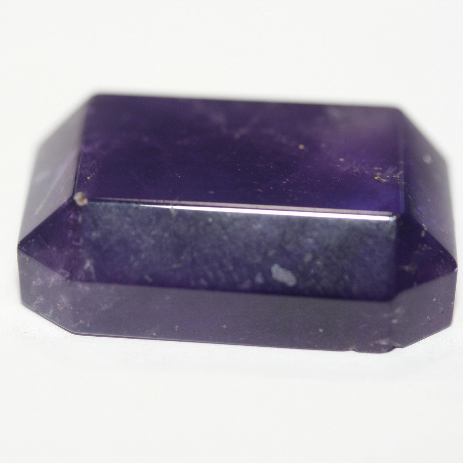 Amethyst Rectangle Faceted Octagon Cabochon 29x22mm Approx.- (1pcs.).- Flat Back. Without Cullet.