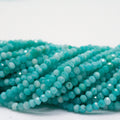 Perles rondelles à facettes en amazonite St, 39 cm (15 po), 3 x 2 mm - Fil de 39 cm