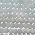 16" Cuentas Redondas de Aguamarina Santa 4mm.-Hilo 40cm.