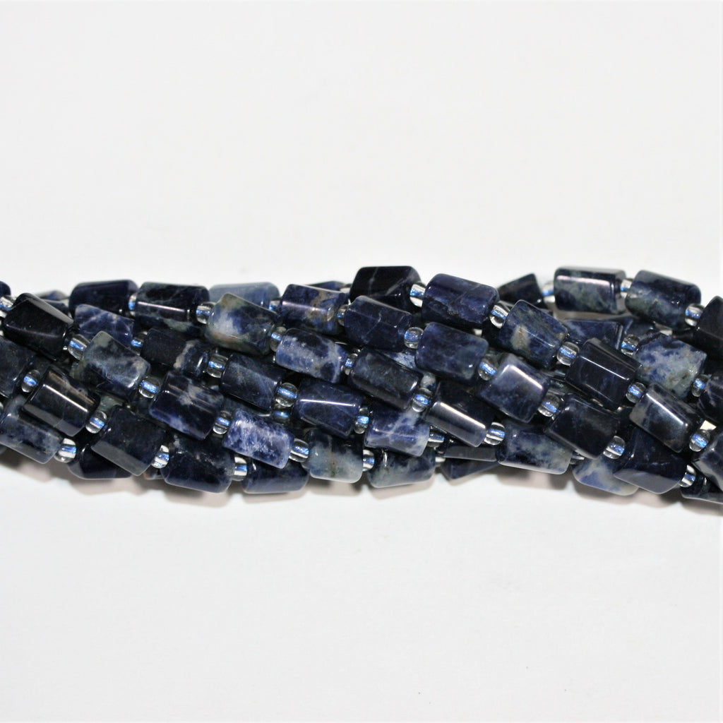 Cuentas de barril liso de sodalita de 16", 10 x 7 mm. Aprox. - Hilo de 40 cm.
