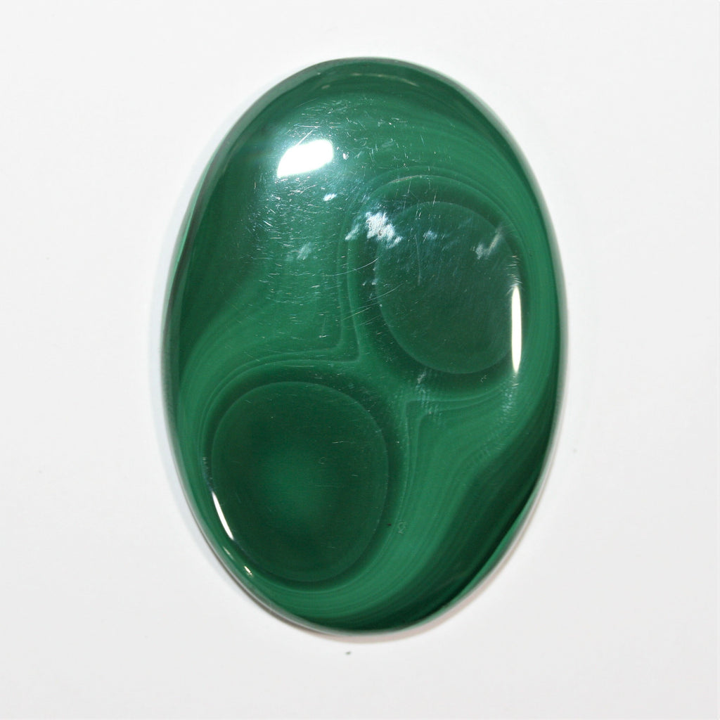 Cabochon de malachite AAA de grande taille, 52 x 36,8 mm (159 ct) - Pierres précieuses de collection - Fournisseur de bijoux - Pierres précieuses naturelles - Pierre verte non traitée