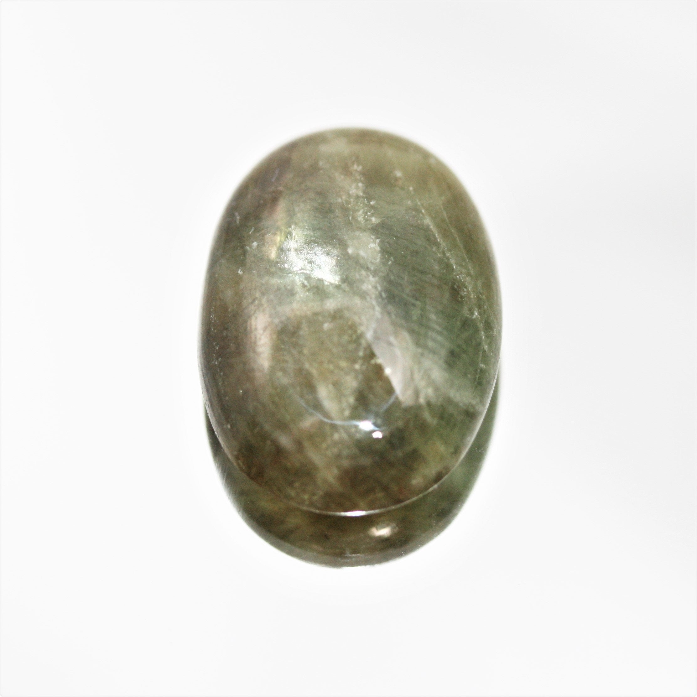 Green Sapphire Oval Cabochon 22x15.3mm. (24.3ct.) - Wholesale Gemstones- Natural Stones For Jewelry