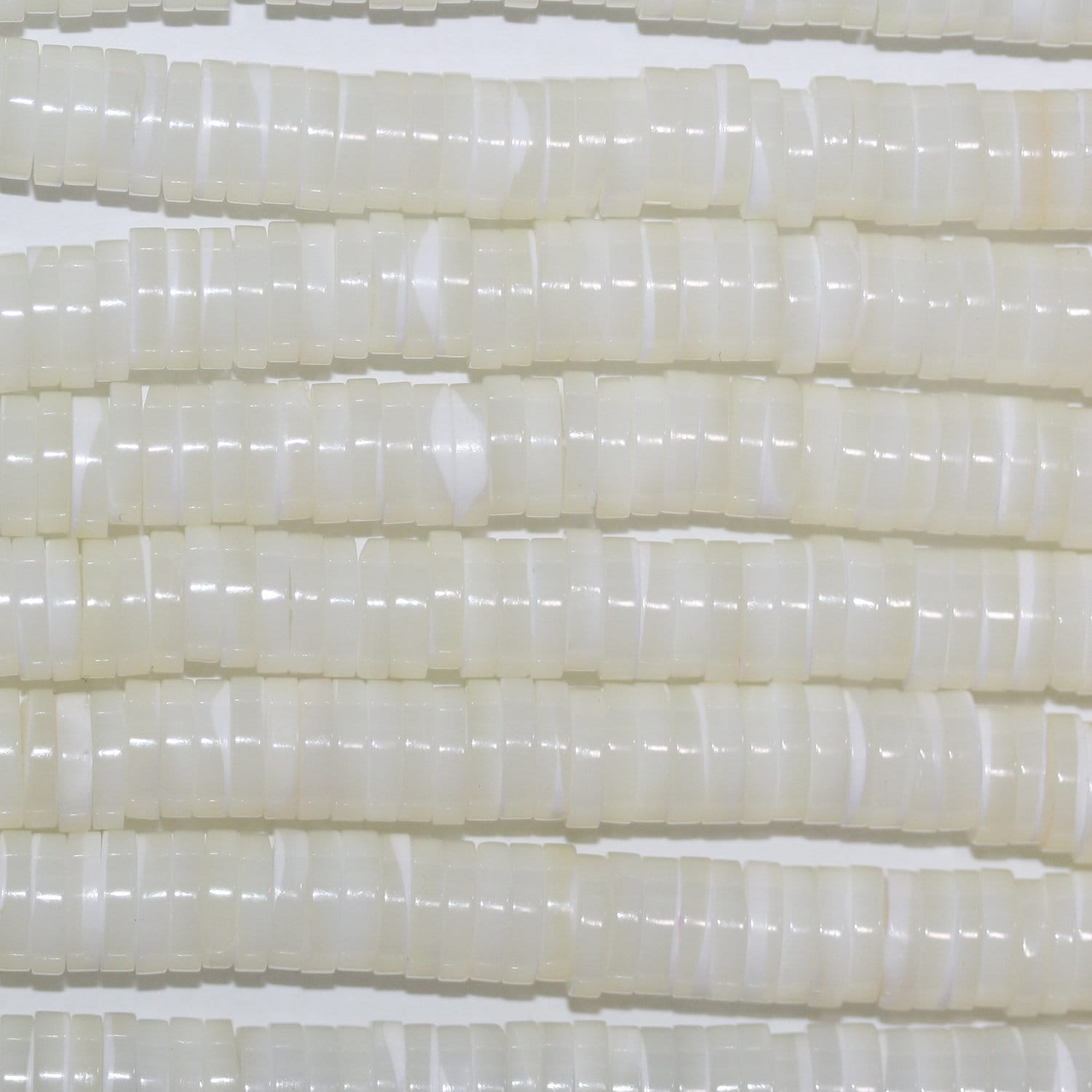 Cuentas de disco lisas St MOP de 16" (8 x 1,5 mm) - Hilo de 40 cm