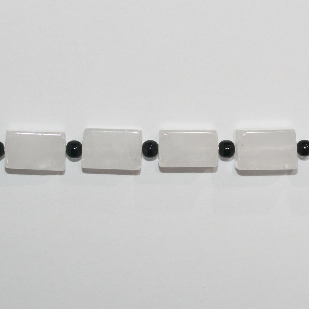 Perles de quartz cristal de roche St à prisme lisse, 15 x 10 mm, longueur 39 cm.