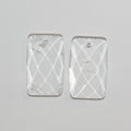 Colgante rectangular facetado de cuarzo cristal de roca de 30 x 18 mm (2 unidades)