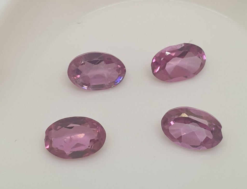 Lote de 4 topacios rosas facetados ovalados de 6 x 4 mm - Gemas al por mayor